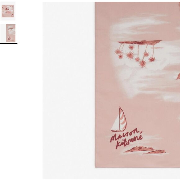 🌺 NWT Maison Kitsuné Island Hawaiian Print Cotton Scarf – Milk Shake - Picture 2 of 5
